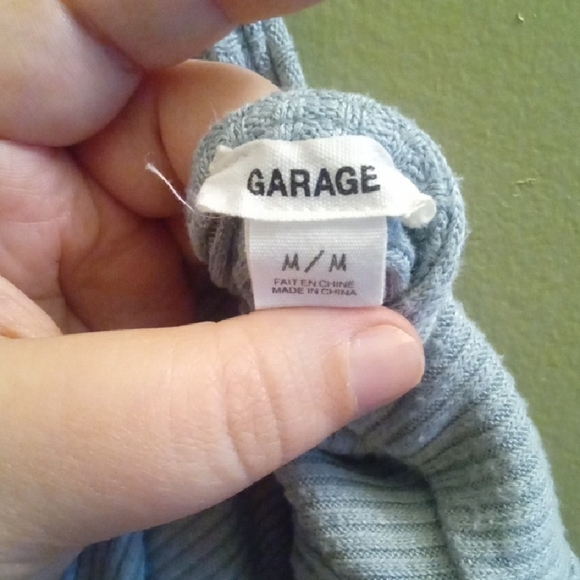 Womans M Garage Blue Tie Back Crop Blouse Lightweight Long Sleeved - Picture 2 of 4